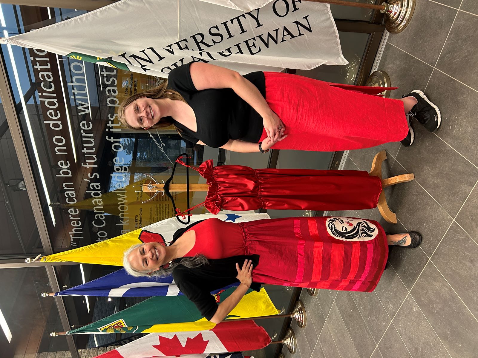 organizers Helanna and Marilyn of the Red Dress Day event