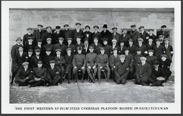 The First Western Universities overseas platoon raised in Saskatchewan
