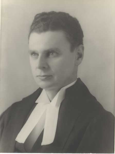 John Diefenbaker in his black law gown