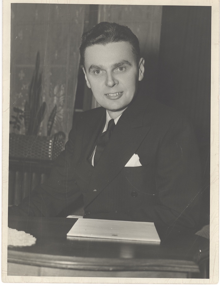 John Diefenbaker seated for photo