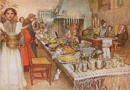 Christmas Eve feasting table