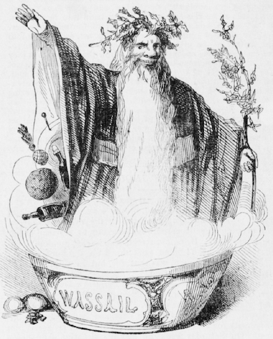 Father Christmas in a bowl of Wassail  