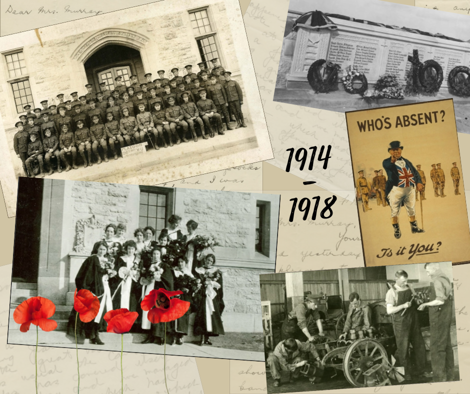 various images depicting 1914 to 1918 war time